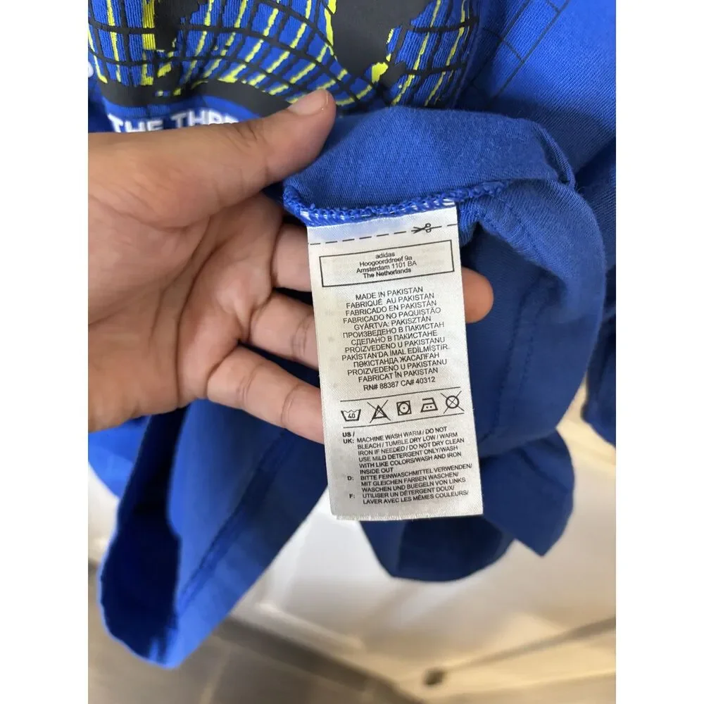 Adidas Athletics Pack Worldwide Blue Graphic Tee Size Large